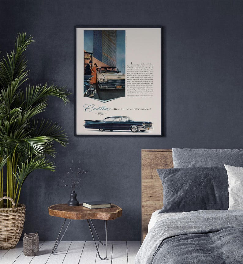 VINTAGE LUXURY VEHICLE Ad, Rockabilly Car Poster, Garage Wall Art, Retro Wall Art, Retro Car Ad, Classic Car Ad, Vintage Car Collector image 4