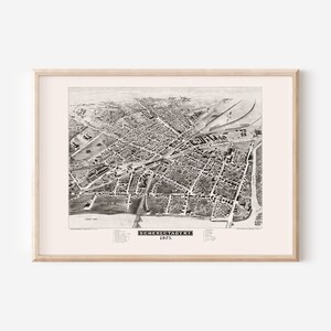 SCHENECTADY KARTE DRUCKEN, Antike Schenectady N.Y. Karte, Antike Karte Druck, Historische Kunst, Wohnzimmer Dekor, Vogelperspektive Karte