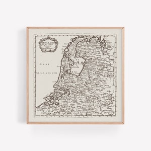 CARTE DES PAYS-BAS ANTIQUE, carte historique des Pays-Bas, art de la carte carrée, décoration d'intérieur néerlandaise, carte des Pays-Bas, reproduction professionnelle