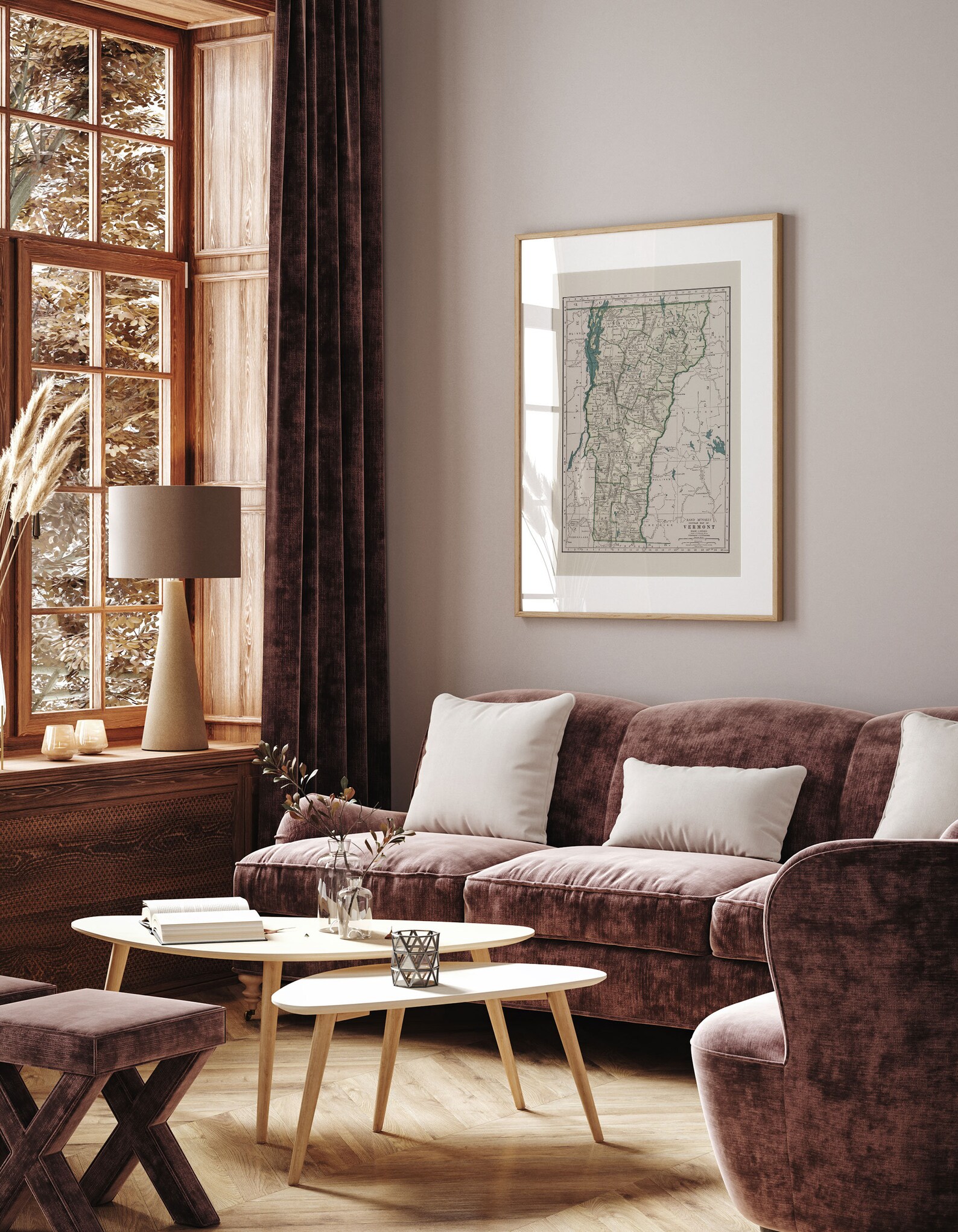 VINTAGE VERMONT MAP Professional Reproduction Vermont Wall - Etsy