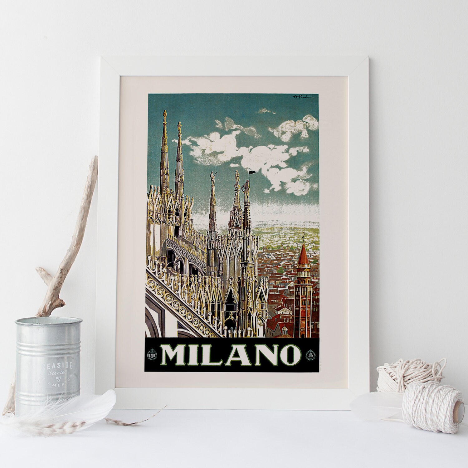 Milano Italy Art Deco Poster Art Deco Print Travel Poster Etsy