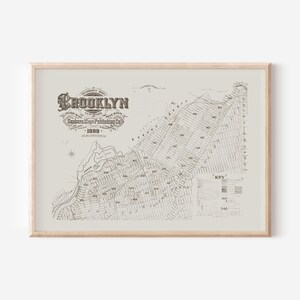 Carte de GREENPOINT BROOKLYN, carte de Williamsburg, carte vintage de Brooklyn à New York