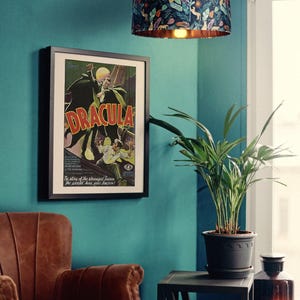 DRACULA MOVIE POSTER, Bela Lugosi Poster, Vintage B-Movie Poster, Halloween, Cult Movie Poster, Classic Movie Art, Retro Sci-Fi Poster image 4
