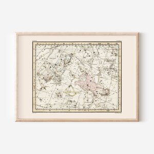 Impression du zodiaque antique, impression de carte des étoiles antique, cadeau signe du zodiaque, art mural constellation, carte du zodiaque, carte astrologique, carte céleste