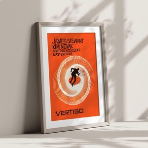 VERTIGO MOVIE POSTER, Alfred Hitchcock Poster, Vintage Vertigo Poster, Cult Movie Poster, Classic Movie Art image 3