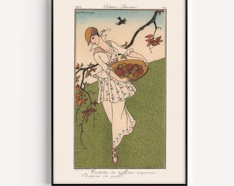 ANTIQUE FASHION ART, Vintage Fashion Poster, Fashion Print, Fine Art Print, Art Deco Print, Feminine Decor, Professional Reproduction