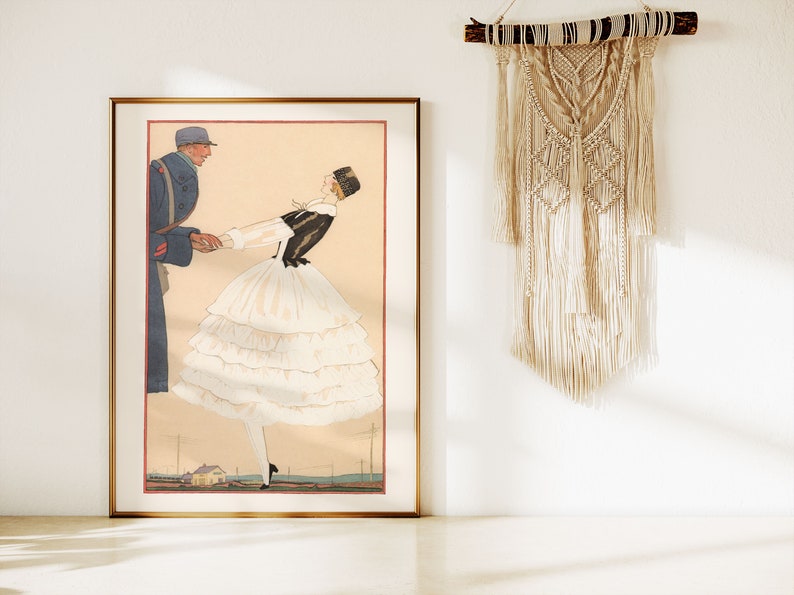 COQUETTE ROOM DECOR, Vintage Romantic Poster, Art Deco Poster, Wedding Gift, Bridal Shower, Feminine Decor, Professional Reproduction image 3