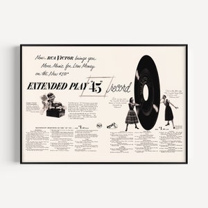 RETRO MUSIC PRINT, Record Poster, Retro Print, Music Lover Gift, Retro Music Poster, Nostalgic, 1950s