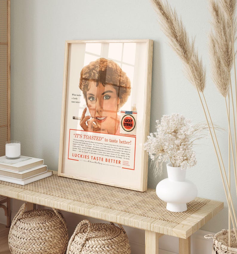 CLASSIC CIGARETTES AD, Vintage Cigarette Ad, Vintage Cigarette Ad, Retro Bar Poster, 50s Mid Century Ad image 2