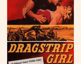 DRAGSTRIP GIRL POSTER, Retro Movie Poster, High Quality