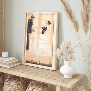 COQUETTE ROOM DECOR, Vintage Romantic Poster, Art Deco Poster, Wedding Gift, Bridal Shower, Feminine Decor, Professional Reproduction image 2