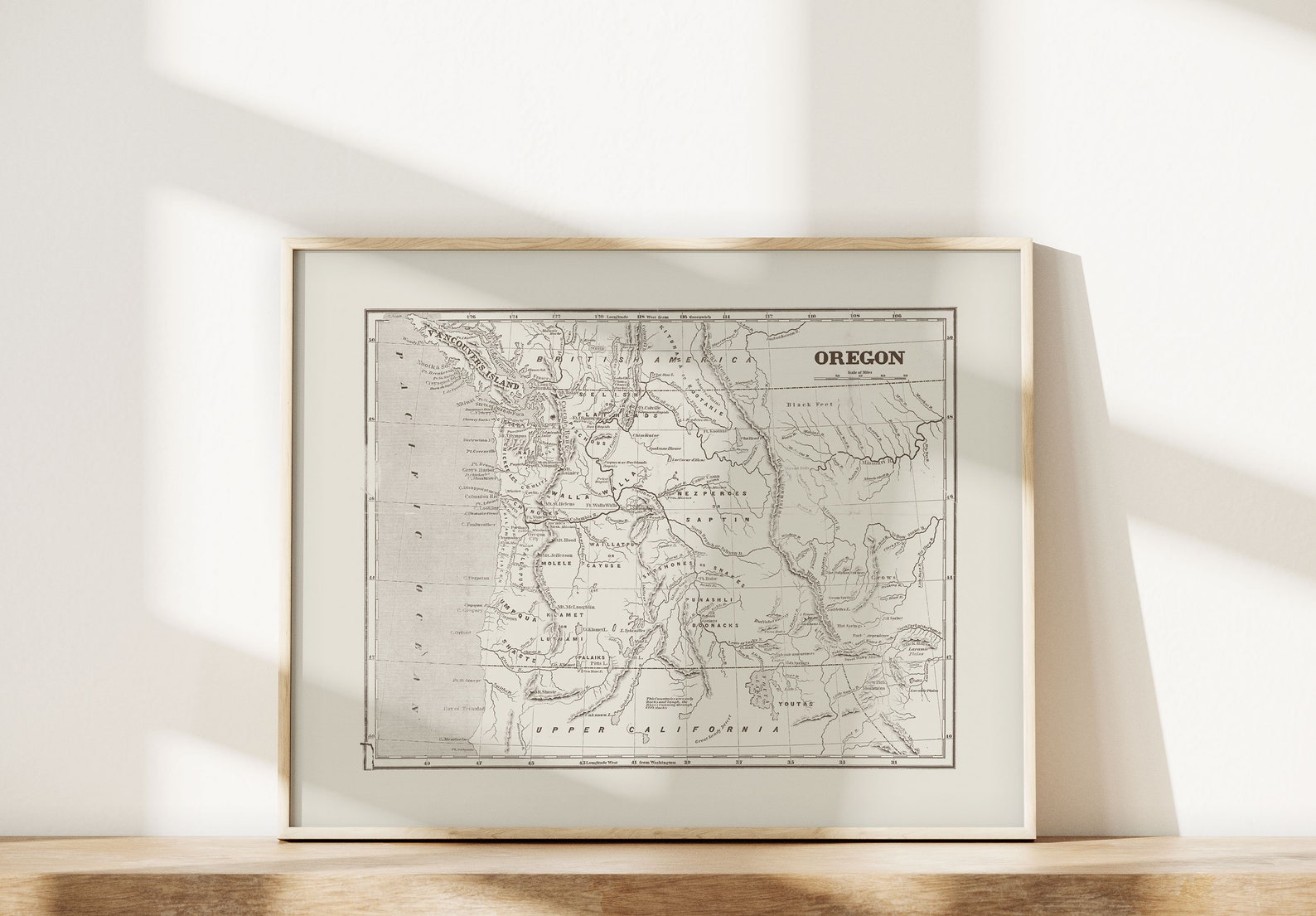 VINTAGE OREGON MAP Antique Map of Oregon Professional Etsy
