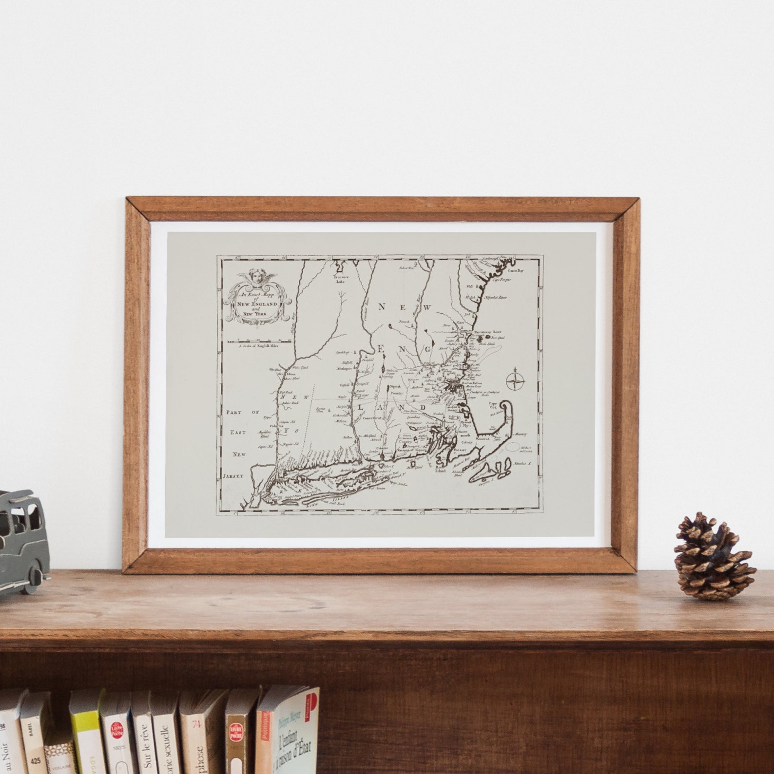 ANTIQUE NEW ENGLAND Wall Art New England Map Antique Etsy