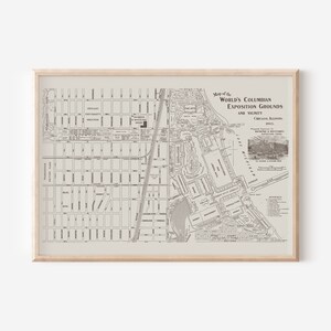CHICAGO WORLD FAIR Karte, Weltausstellung Ausstellungskarte, Vintage Karte von Chicago, Illinois Expo, 1893