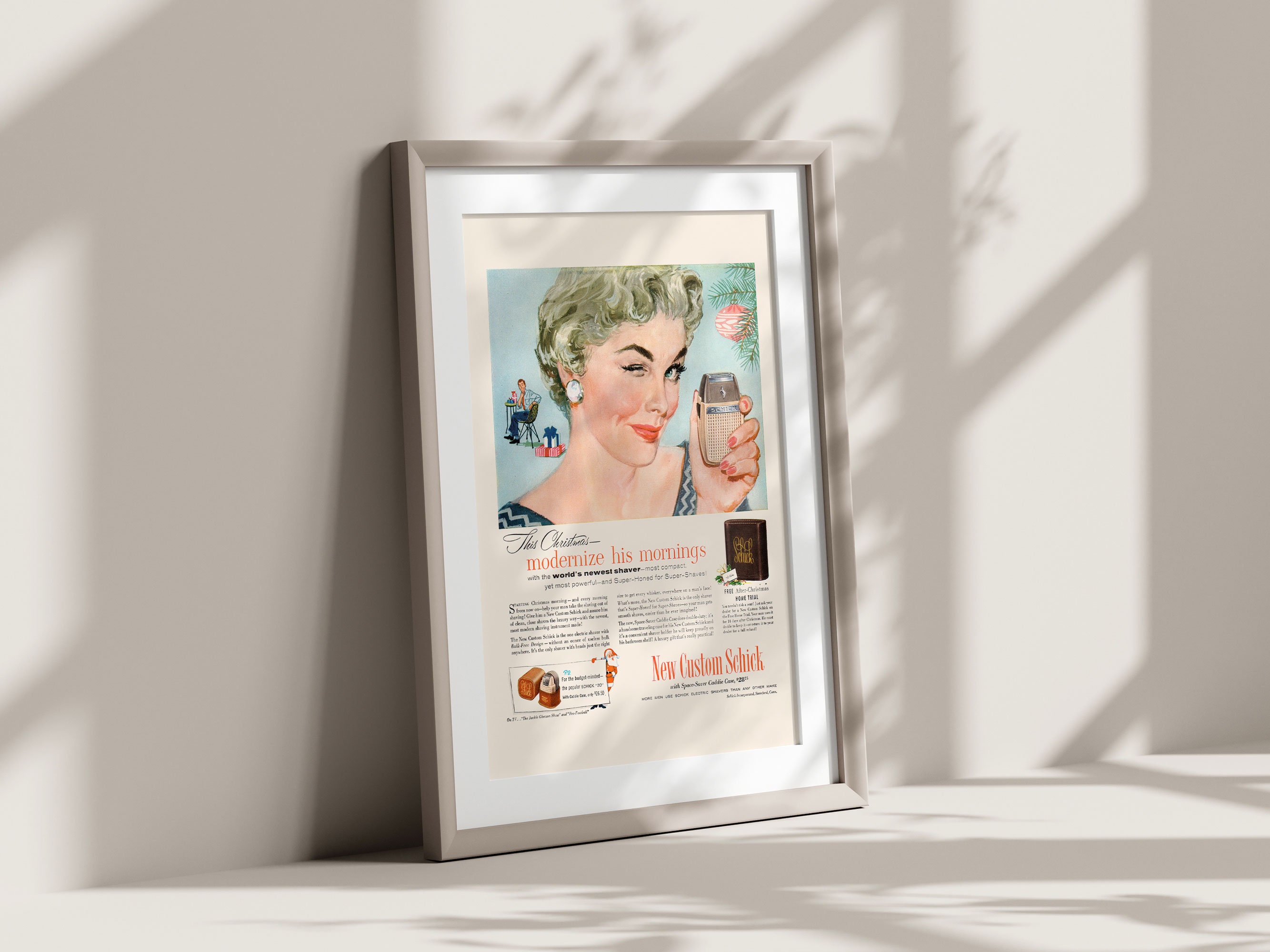 VINTAGE ELECTRIC RAZOR Ad, Retro Mid-century Ad, Vintage