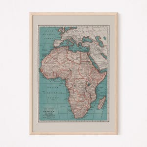 MAP OF AFRICA, Vintage Africa Map, Wall Art, Vintage Map Reproduction, Africa Map Print, Africa Poster, 1930s