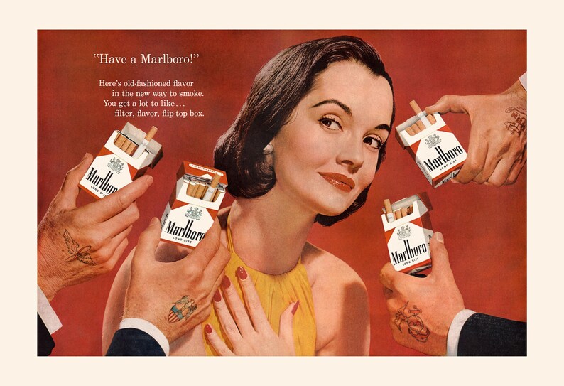 RETRO SMOKING POSTER, Fun Vintage Cigarettes Ad, Kitsch Wall Art, High Quality Reproduction, Vintage Poster, Retro Bar Wall Art image 6