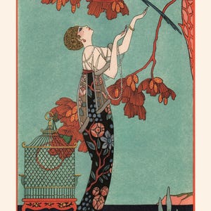 FRANZÖSISCHE MODE POSTER, Art Deco Druck, Antike Mode, Fashion Print, Vintage Wandkunst, professionelle Reproduktion, feminines Dekor Bild 7