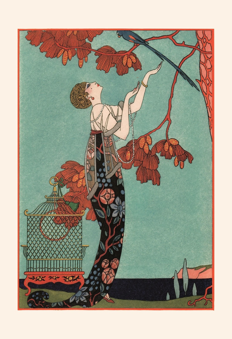 FRANZÖSISCHE MODE POSTER, Art Deco Druck, Antike Mode, Fashion Print, Vintage Wandkunst, professionelle Reproduktion, feminines Dekor Bild 7