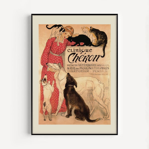 ART NOUVEAU POSTER, Paris Art Poster, Pet Mom, Fine Art Print, Belle Epoque Wall Art, High Quality Giclee,a Art Nouveau Print