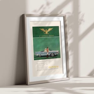 POSH CAR AD, Retro Car Poster, Green Poster, Golf Poster, Classic car Ad, Old Car Wall Art, Man Cave Wall Art, Garage Wall Art image 3