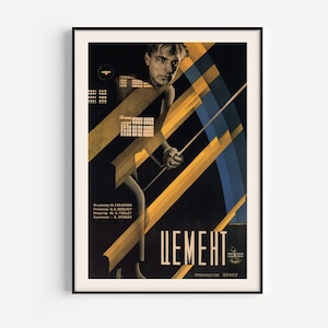Affiche de film AVANT-GARDE de l&#39;URSS, Ciment, Ukraine, 1928