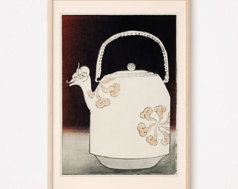 ELEGANT TEAPOT ARTWORK, Japandi Print for Kitchen or Dining Room, Minimalist and Stylish for Asian Culture and Aesthetic Enthusiasts