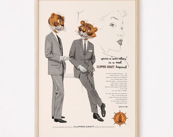 WEIRD TIGERS!! Vintage Advertisement Mad Men Poster 1950s Retro Print Mid-Century RIBBA Poster