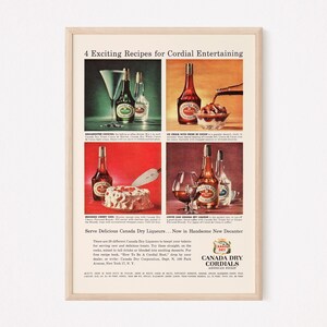 VINTAGE COCKTAIL AD, Retro Mid-Century Ad, Vintage Bar Poster 1950s Retro Ad Kitsch Poster Retro Home Decor