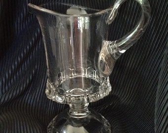 EAPG Adams Glass Co Apollo Pedestal Cream Pitcher Sun Purple 1880 - 1899 Non Flint