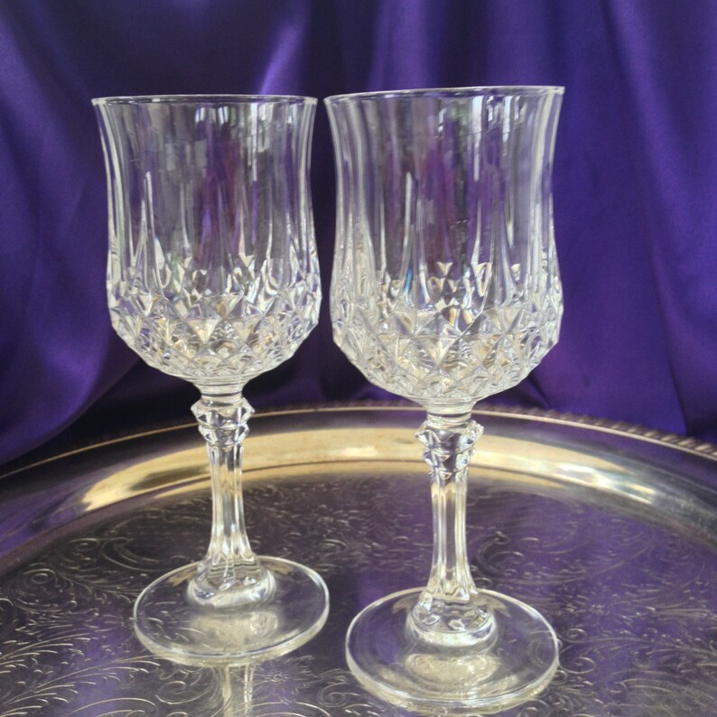 Cristal d'Arques Longchamp Wine Goblets Elegant Leaded Etsy