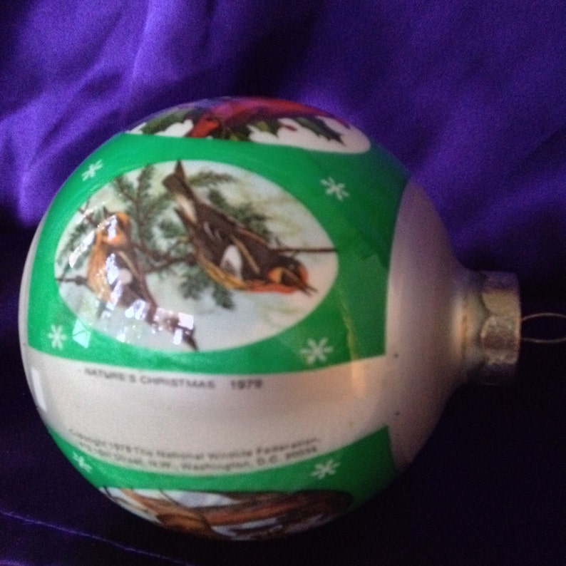 1979 Natures Christmas, Glass Ornament, National Wildlife Federation
