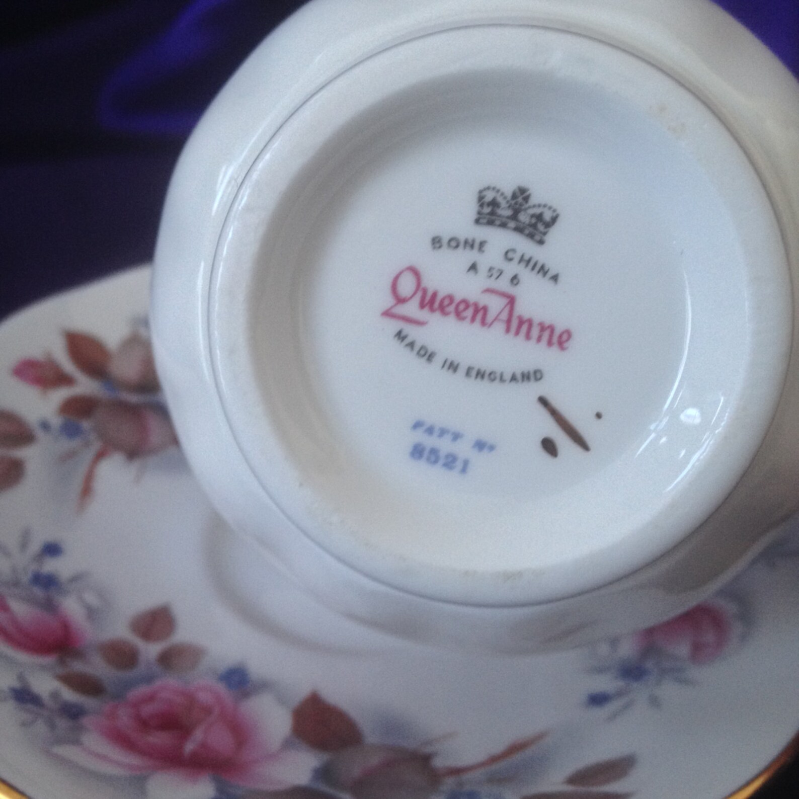 Vintage Queen Anne England Bone China Teacup and Saucer Set Etsy