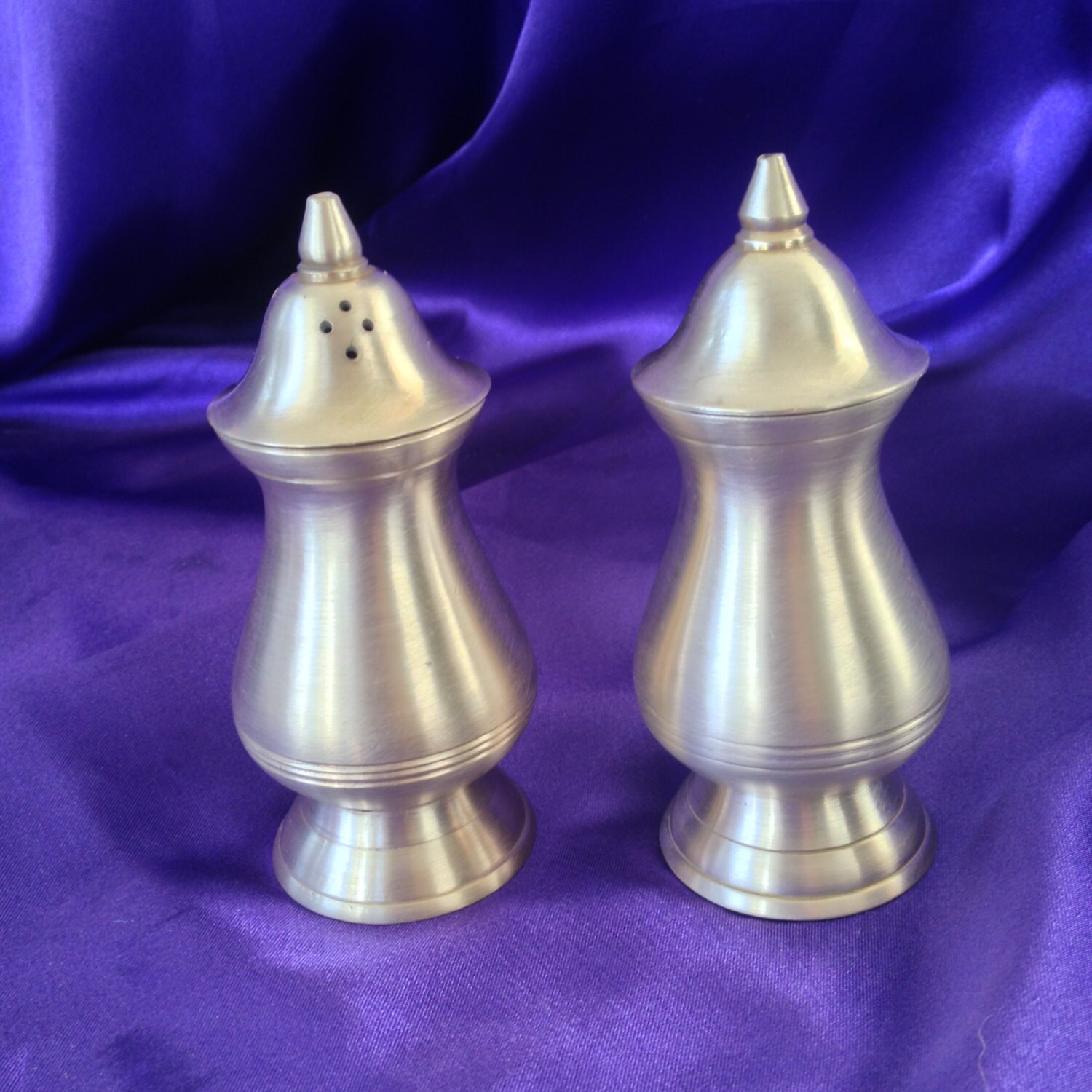 Brass Salt and Pepper Shakers Vintage Table Decor Metal Etsy