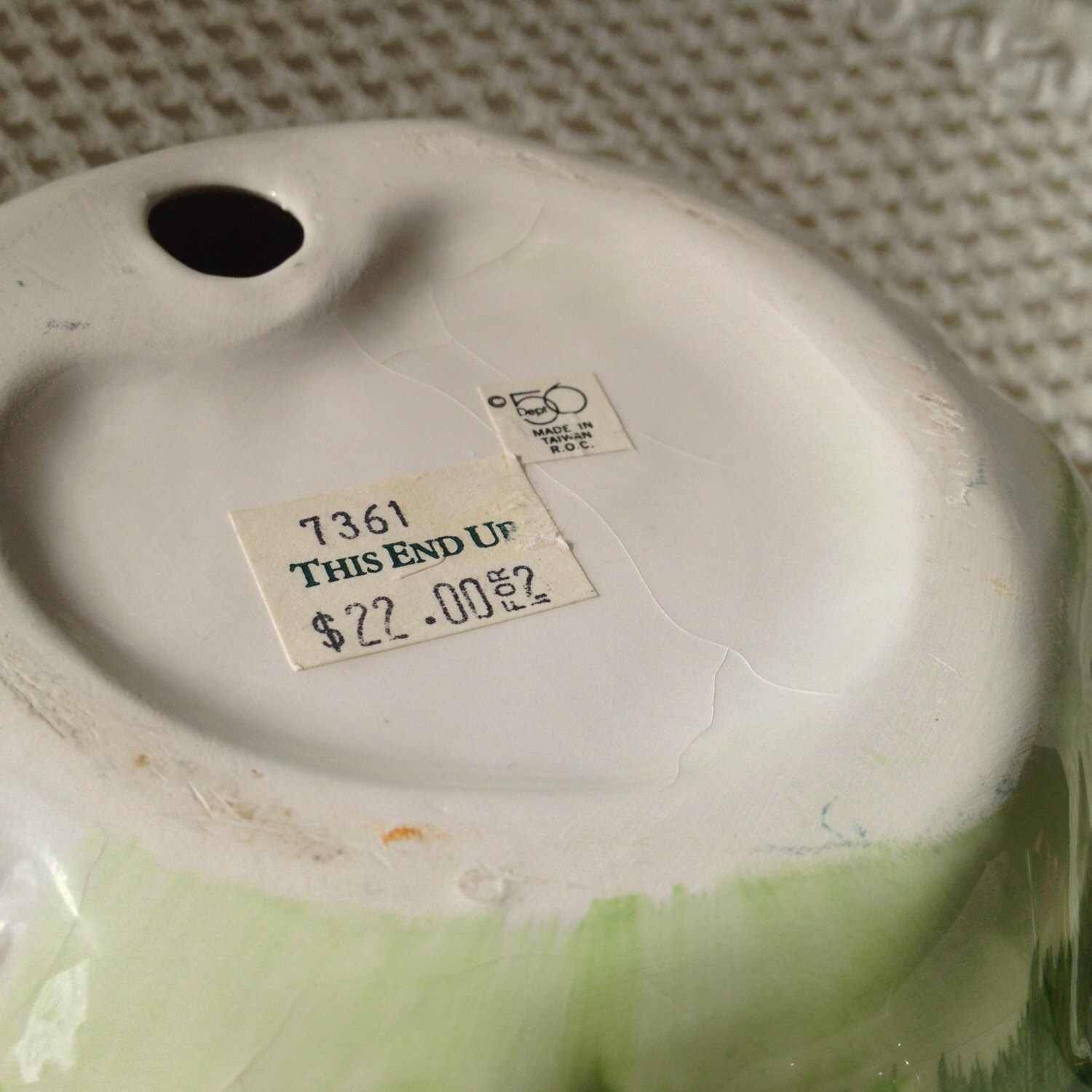 Dept 56 Cabbage Leaf Candy Dish Lil White Bunny Retired Etsy