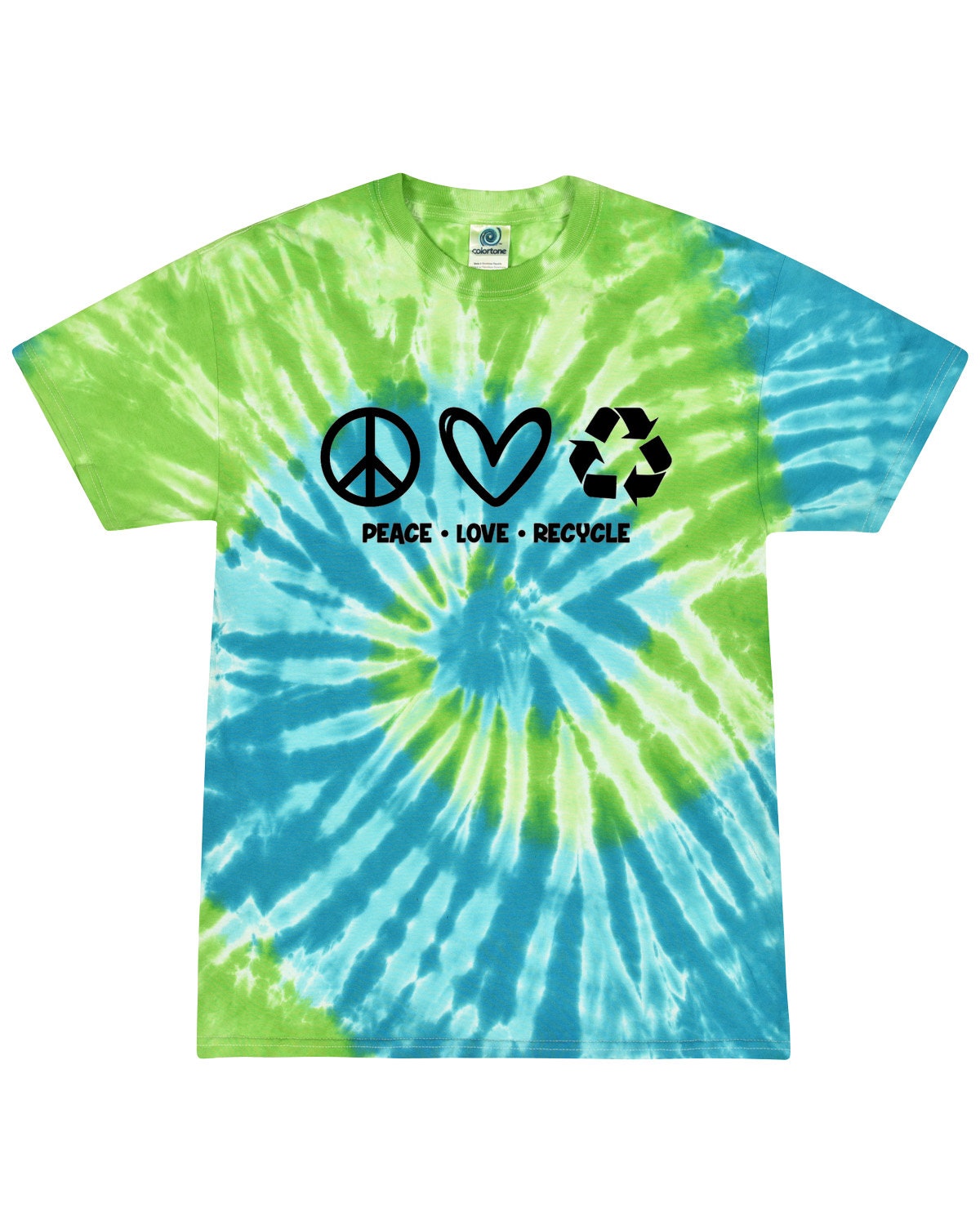 Colortone Hand-Dyed Tie Dye T-Shirt – Unique Woodstock Style, Size SM (6-8)