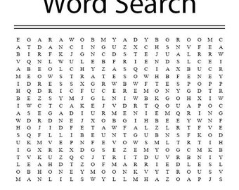 Wedding Word Search