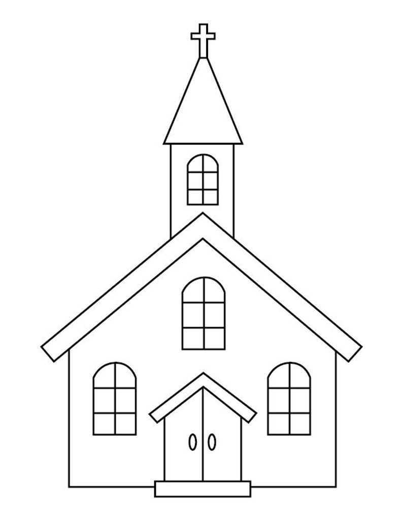 Church Coloring Page image 1