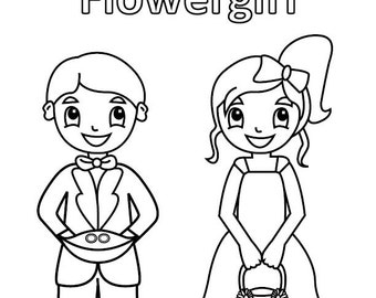 Ringbearer and Flowergirl Coloring Page