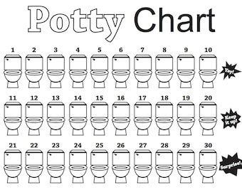 Potty Chart  |  Children's Potty Training Chart  |  Potty Training Coloring Page