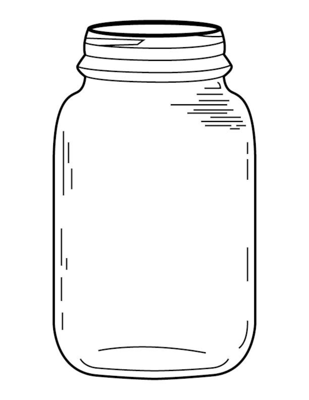 Mason Jar Coloring Page Etsy