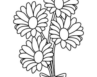 Daisy Bouquet Coloring Page