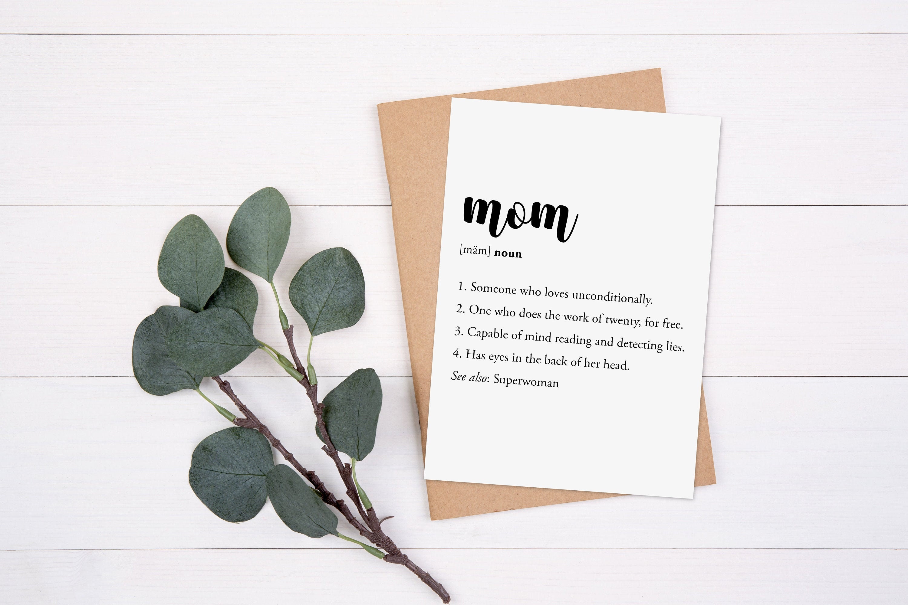 Moeder definitie afdrukbare kaart moeder citaten moeder Etsy