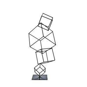 Hand Welded Metal Cubes Table Sculpture image 1