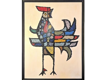 Large Mosaic Rooster Wall Art