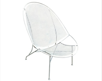 1960s Mid-Century Modern Salterini Radar White Metal Patio Chair