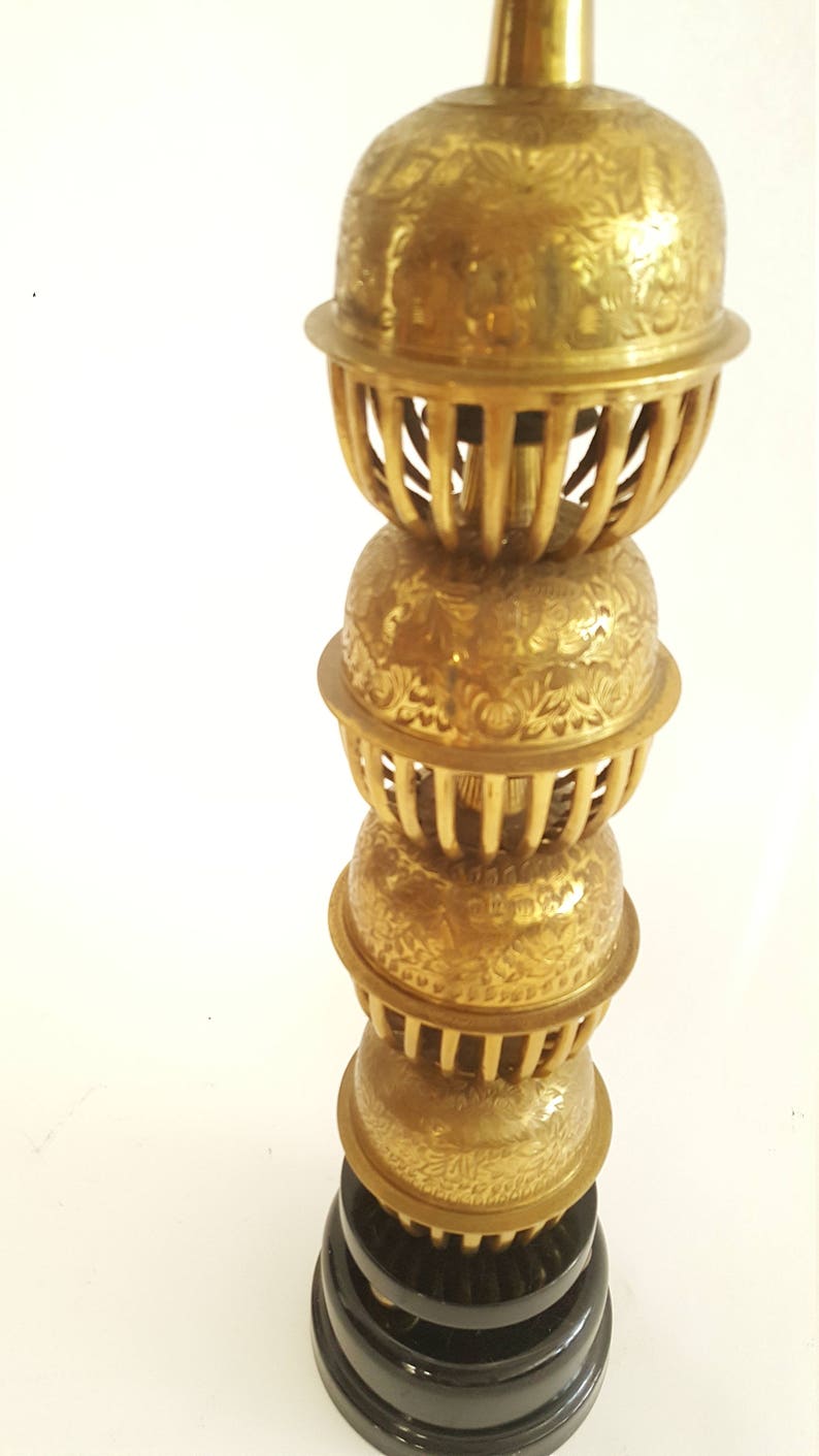 Monumental Brass Lamp Vintage afbeelding 2