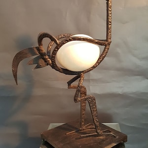 Metal Welded Abstract Bird Sculpture of Rebar Steel image 1