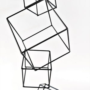 Hand Welded Metal Cubes Table Sculpture image 3