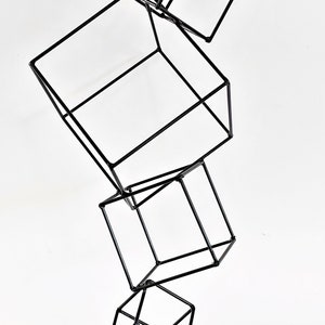 Hand Welded Metal Cubes Table Sculpture image 2